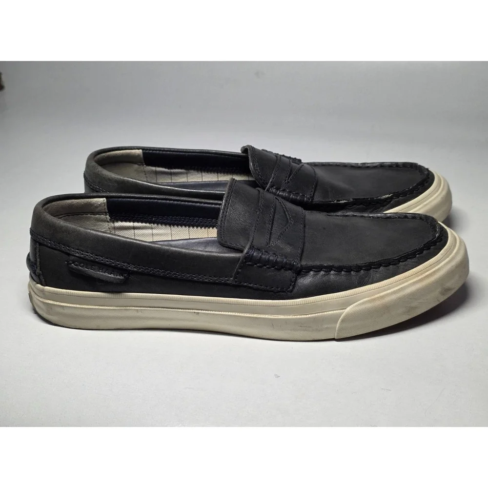 Cole Haan Grand Pinch Men's Loafers Size 9 M Navy Blue Leather Slip On Shoes‎